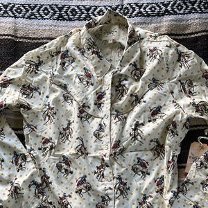 Cotton & Rye Bucking Horse Polka Dot Button Up Western Shirt